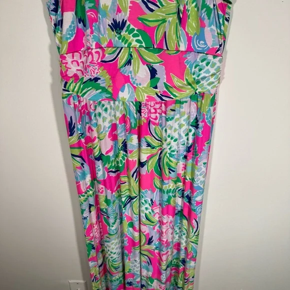Lilly Pulitzer Tallula Dress Multi Raise The Bar High Neck Maxi Dress Medium - Picture 4 of 13